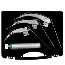 Ларингоскоп Макинтош, набор из 3-х клинков изогнутых с подвижным концом, волоконнооптические