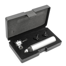 Отоскоп с регулировкой света, металлическая рукоятка, в футляре