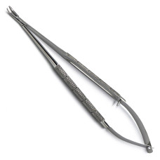 Иглодержатель глазной Кастровьехо, вертикально-изогнутый, 180 мм