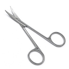 Ножницы офтальмологические, изогнутые, остроконечные, 100 мм.
