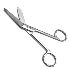 Ножницы для разрезания марлевых и гипсовых повязок, по Листеру, с пуговкой, горизонтально-изогнутые, 140 мм