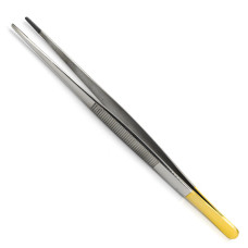 Пинцет анатомический, с покрытием ручек карбидом титана, 225 мм х 1,5 мм