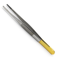 Пинцет анатомический, с покрытием ручек карбидом титана, 125 мм х 0,6 мм