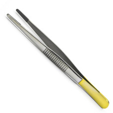 Пинцет анатомический, с покрытием ручек карбидом титана, 100 мм х 0,6 мм