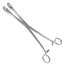 Щипцы аборцанг с кремальерой, прямые, ширина губок 14 мм, длина 250 мм