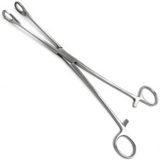 Щипцы аборцанг с кремальерой, прямые, ширина губок 14 мм, длина 260 мм