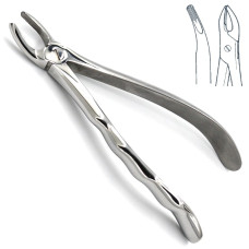 Щипцы для удаления клыков, премоляров, верхней челюсти, с сходящимися губками, № 7, типа Щ-171-А, анатомические ручки