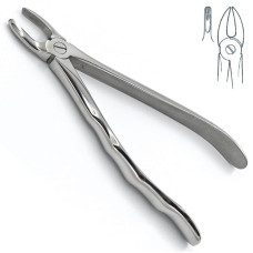 Щипцы для удаления резцов, клыков верхней челюсти, с сходящимися губками, № 2, типа Щ-170-А, анатомические ручки 