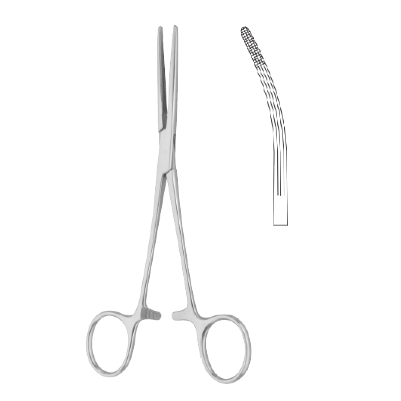 Зажим кровоостанавливающий по Рочестер-Кармаль, вертикально-изогнутый, 16 см