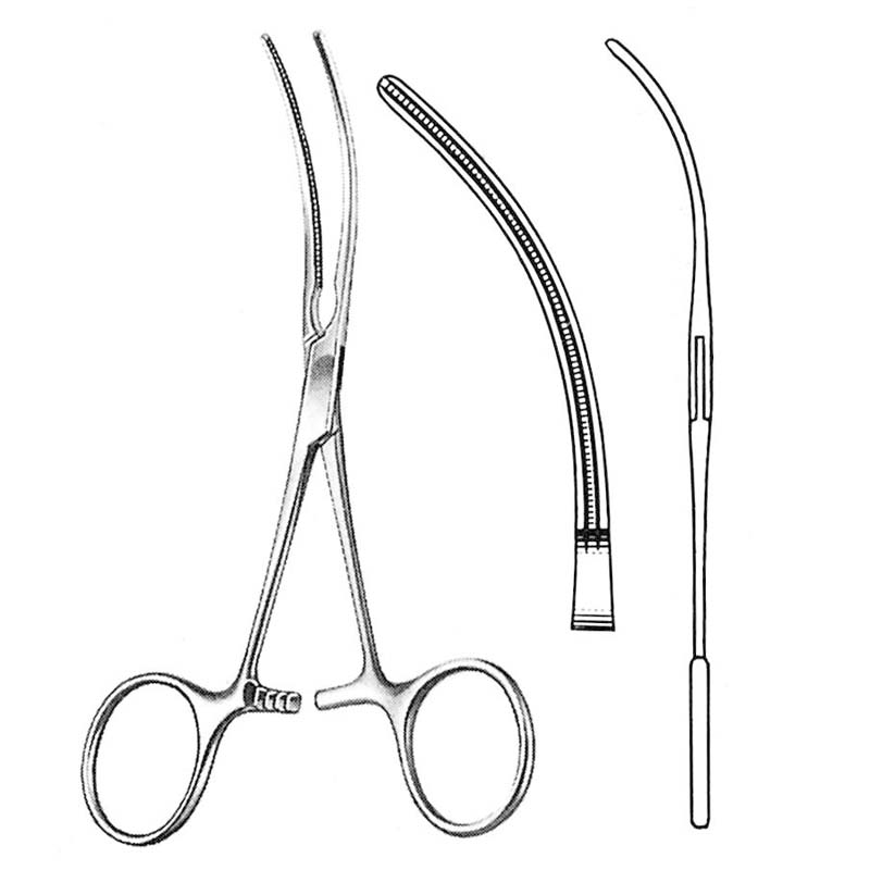 Зажим атравматический ДеБейки (DeBakey), изогнутый, 12,5 см