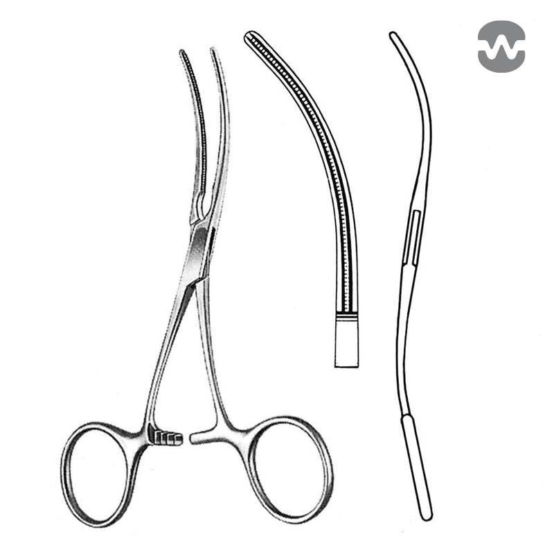 Зажим атравматический ДеБейки (DeBakey), S-изогнутый, 12,5 см