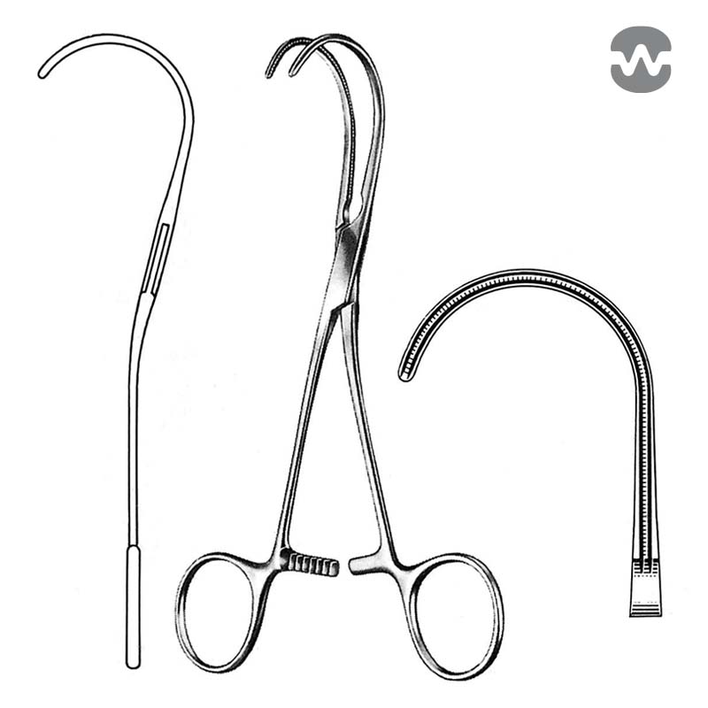 Зажим атравматический ДеБейки (DeBakey), изогнутый по радиусу, 15,5 см