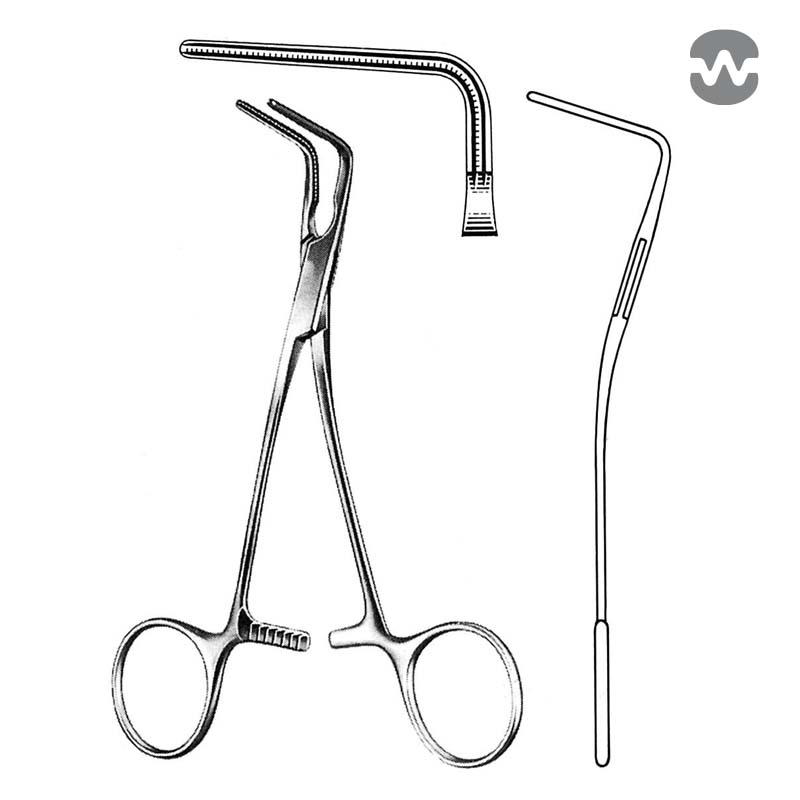 Зажим атравматический ДеБейки-Кули (DeBakey-Cooley), изогнутый 90°, 15 см