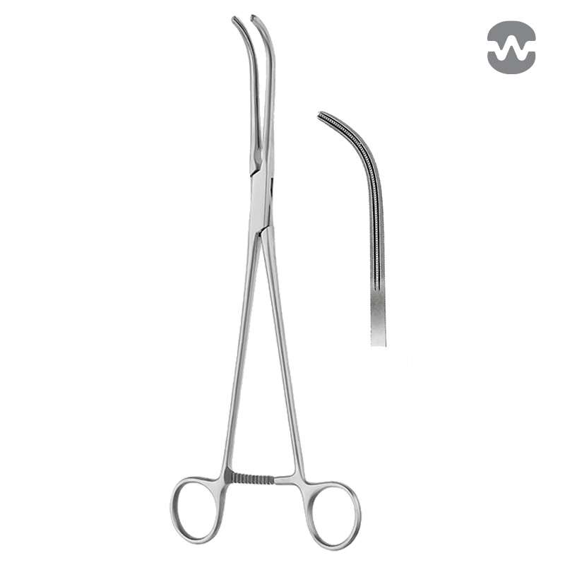 Зажим атравматический ДеБейки-Румел (DeBakey-Rumel), изогнутый, 25 см