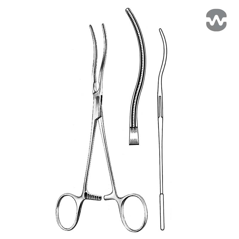 Зажим атравматический Гловер (Glover), ложкообразный, 22 см