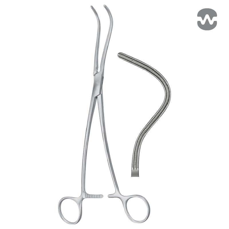 Зажим атравматический ДеБейки-Харкен (DeBakey-Harken), серповидный, 24,5 см
