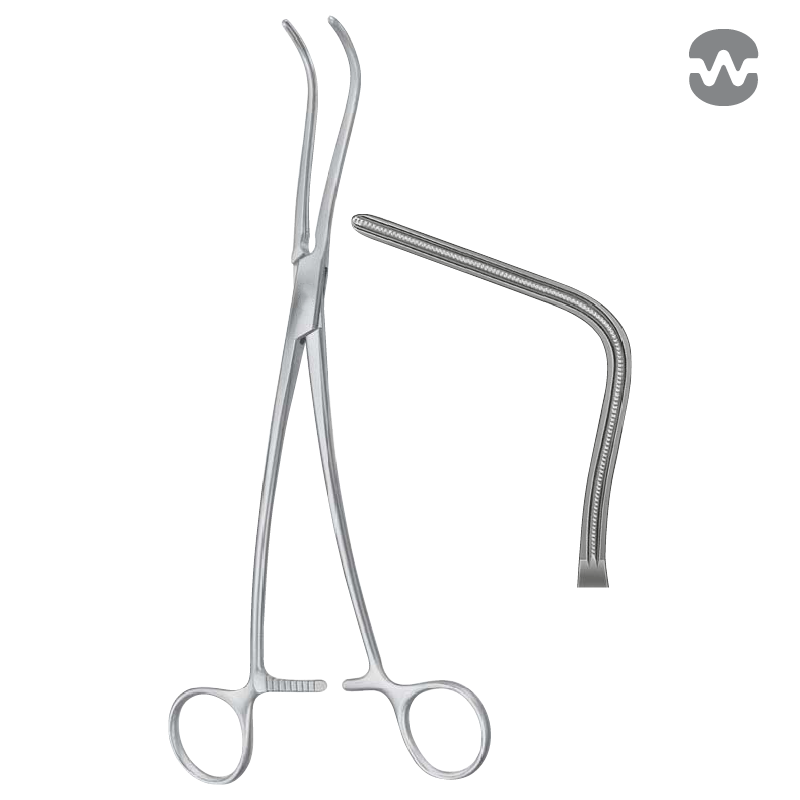 Зажим атравматический ДеБейки-Харкен (DeBakey-Harken), угловой, 24,5 см