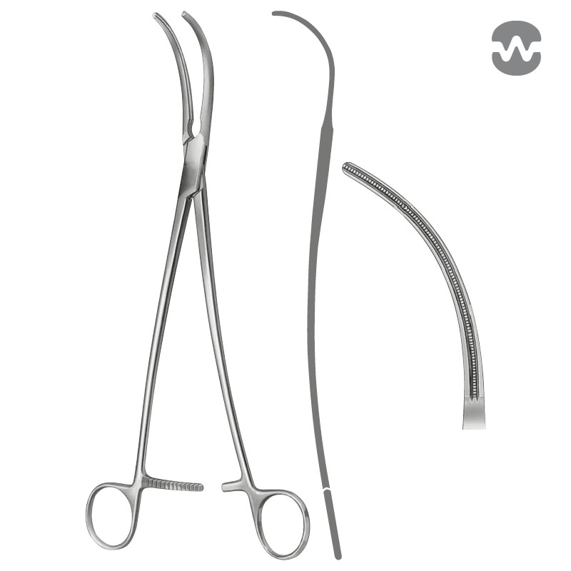 Зажим атравматический ДеБейки (DeBakey), S-изогнутый, 26,5 см