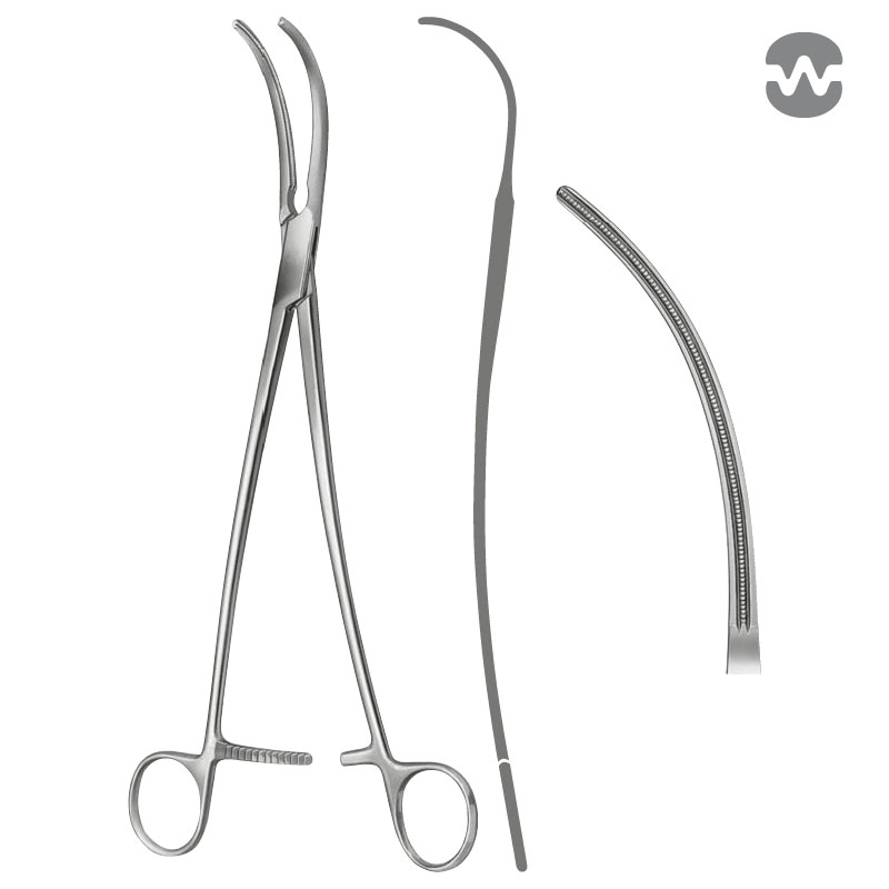 Зажим атравматический ДеБейки (DeBakey), S-изогнутый, 28 см