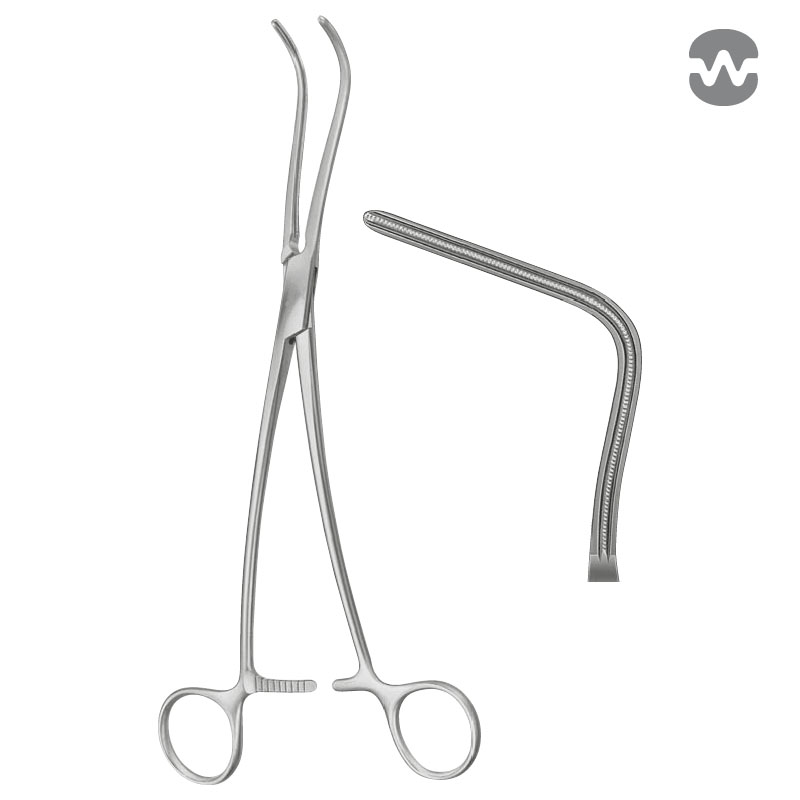 Зажим атравматический Харкен (Harken), угловой, 24 см