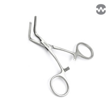 Зажим атравматический Кастанеда, изогнутый 90°, 105 мм