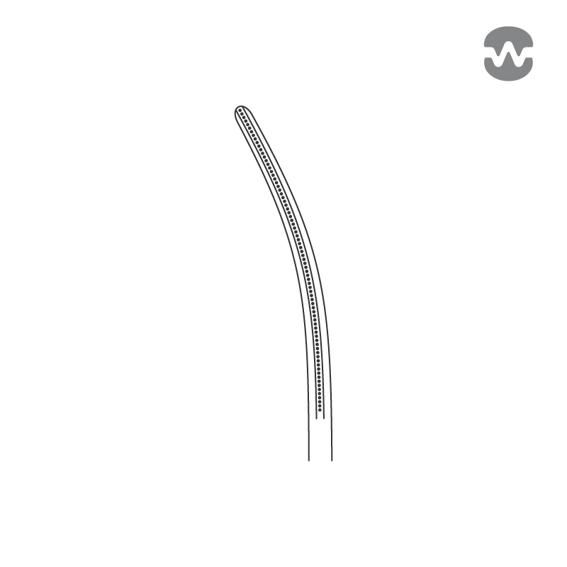 Зажим атравматический ДеБейки (DeBakey), изогнутый, 16,5 см