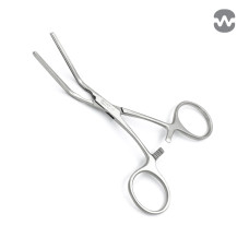 Зажим атравматический Кастанеда, изогнутый 45°, 120 мм