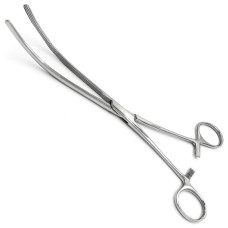 Зажим кишечный эластичный Кохера, изогнутый, 235 мм